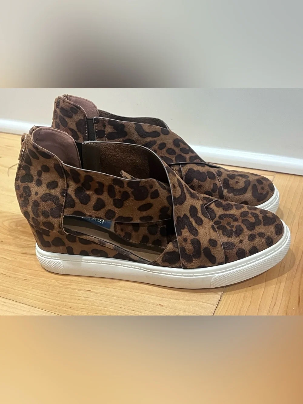 Natural Reflections Cheetah Print Wedge Sneakers- ladies size 9